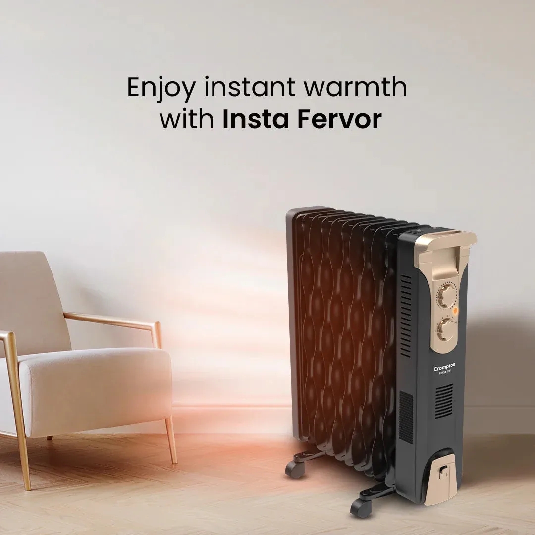 Crompton Insta Fervor 13 Fins 2900W Oil Filled Room Heater by Crompton : Colours available: Black 6 1