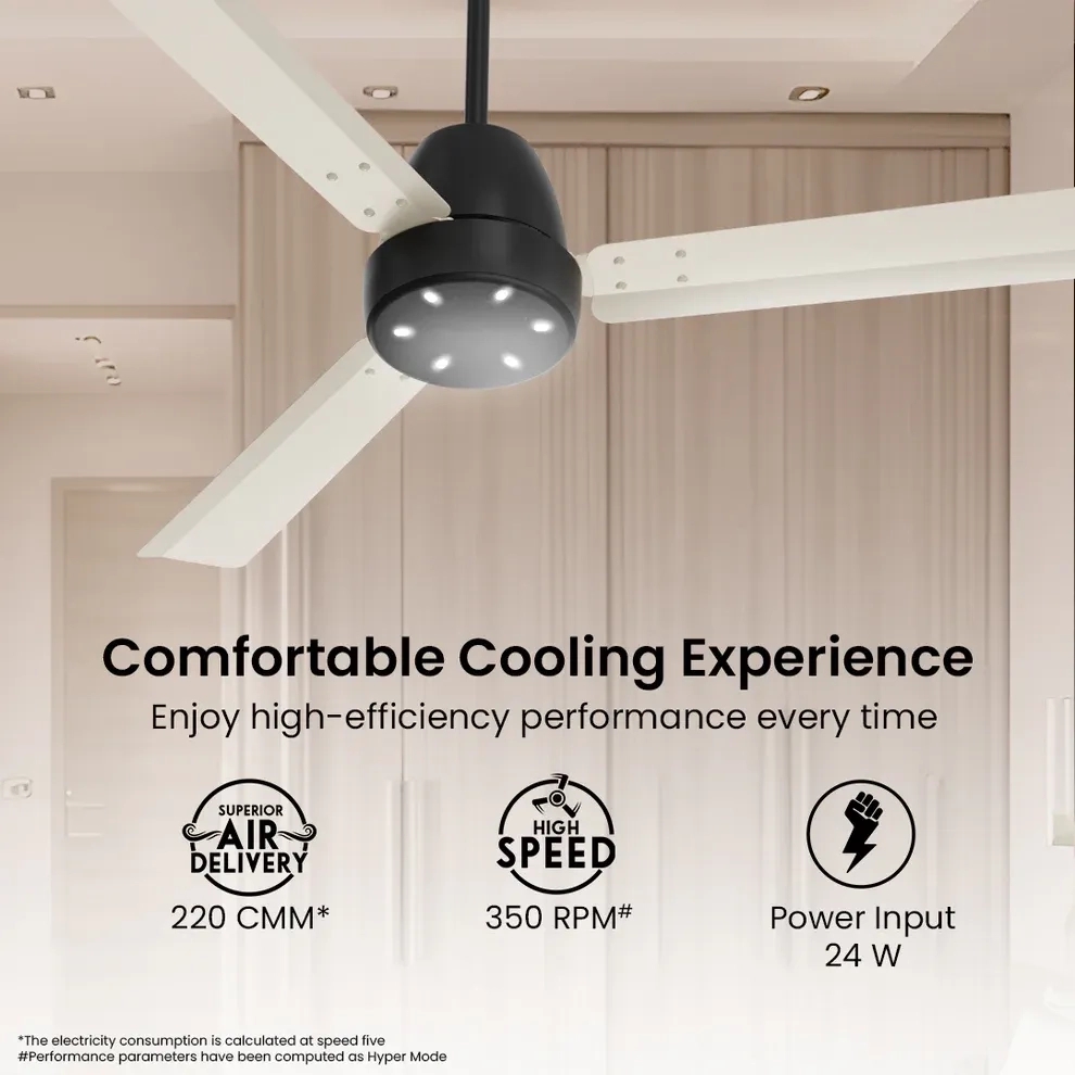 Crompton Energion NITEO BLDC Ceiling Fan - Ivory Black by Crompton : Colours available: Ivory 12 5