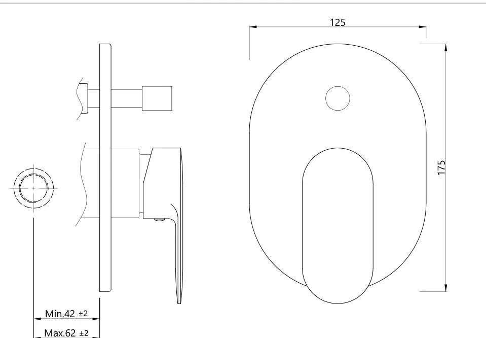 Single Lever Concealed Diverter - Graphite - OPP-GRF-15065MKPM by Jaquar : Colours available: Graphite 1 1