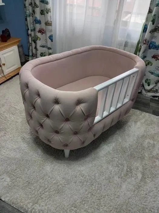Wooden Twist Wooden Handmade Baby Cot Sleepy Curves Cradle (Beige) 4