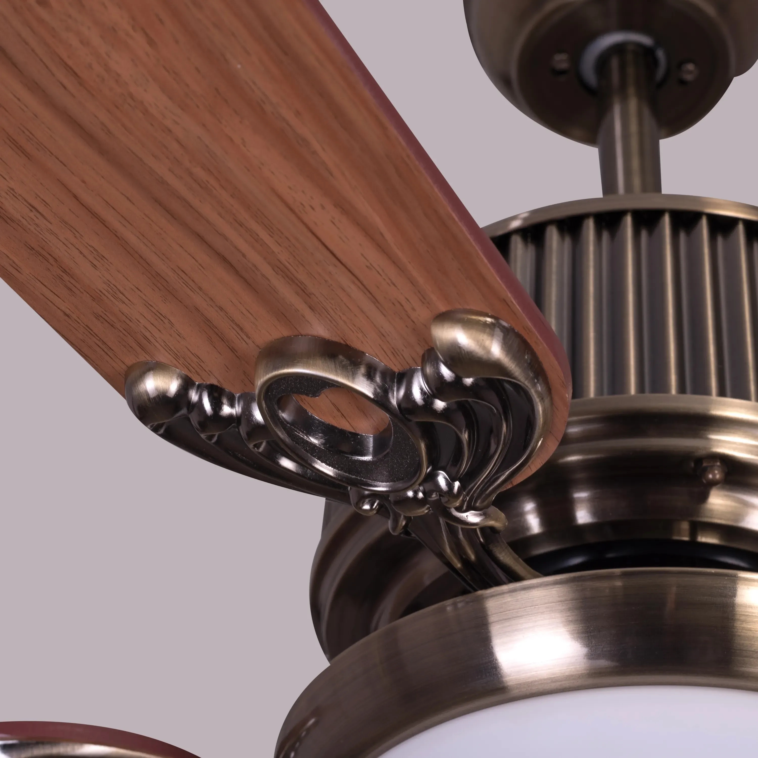 The WhiteTeak An Upgrade (142 cm Span, Antique Bronze Finish Metal Body, Walnut Finish MDF Blades) Dimmable LED With Remote Control Ceiling Fan by White Teak : Colours available: Brown 9 9