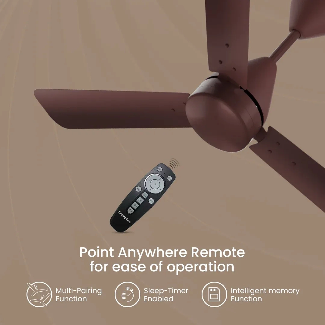 Crompton Energion Hyperjet BLDC Ceiling Fan - Brown by Crompton : Colours available: Brown 12 2