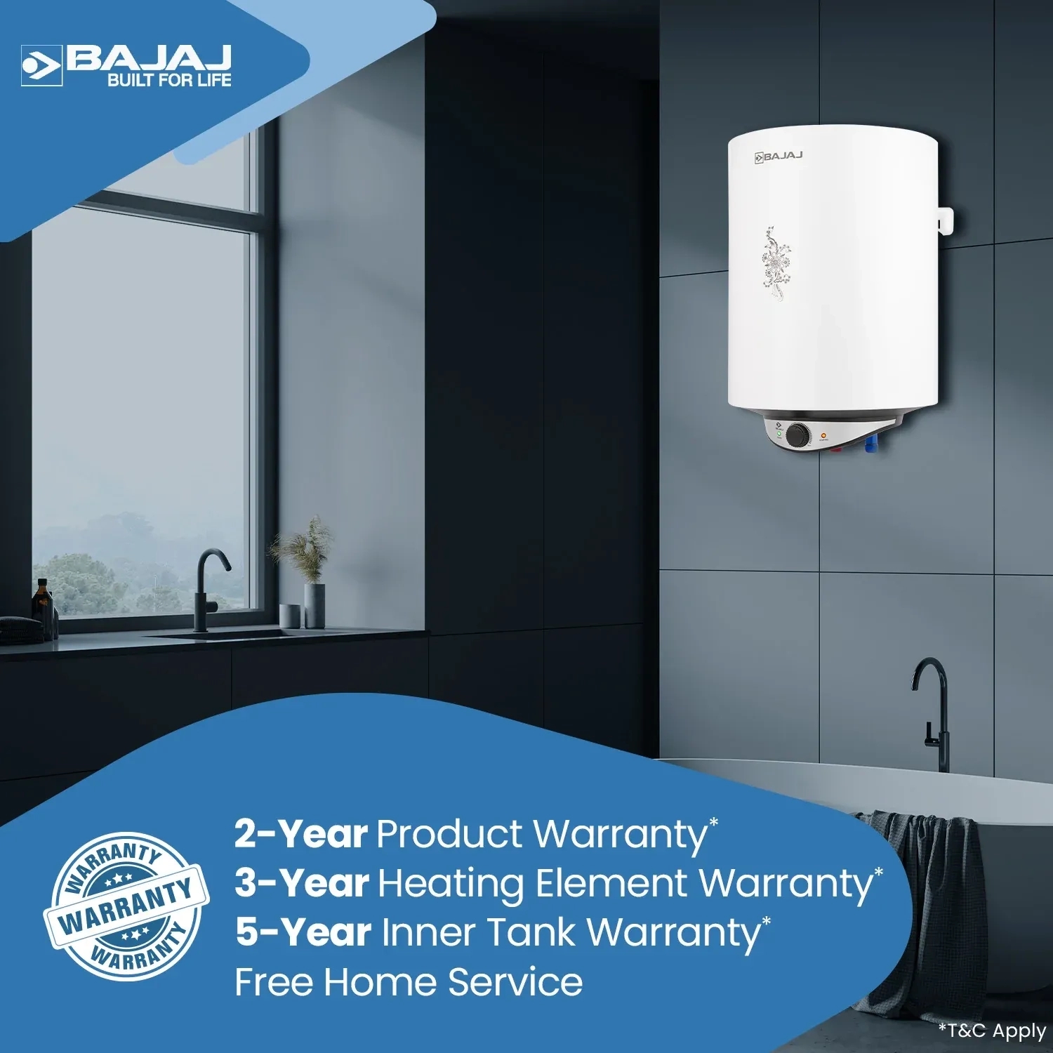 Bajaj Edrea - Water Heater 25L by Bajaj : Colours available: White 9 4