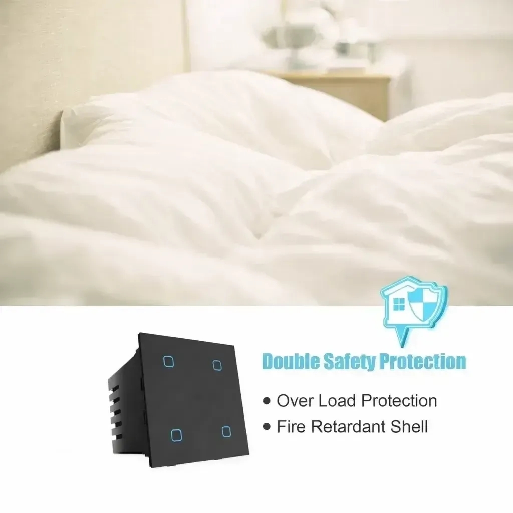 Homemate Wi-Fi 4 Gang Smart Touch Switch - White by Homemate : Colours available: White 6 2