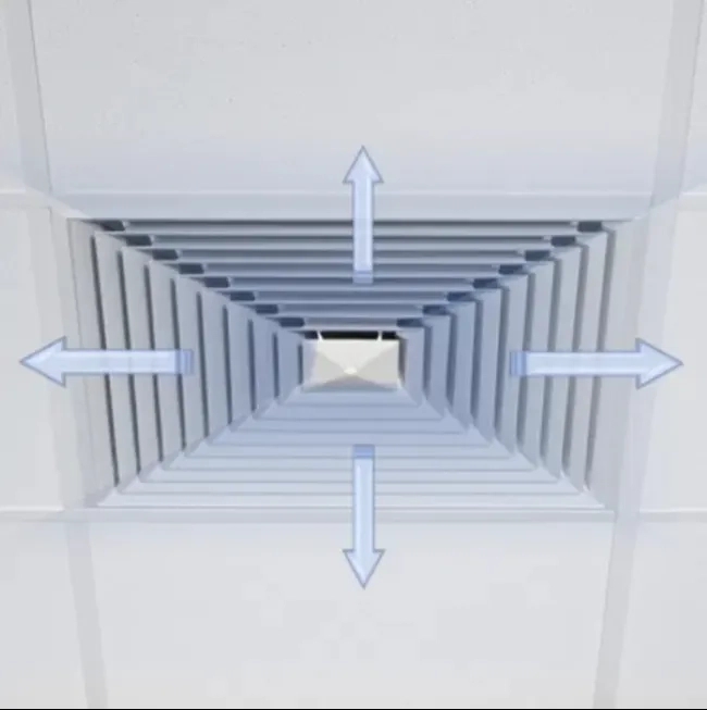 Trox DLQ for Four-Way Horizontal Supply Air Discharge, with Fixed Air Control Blades – Sheet Steel Diffuser Face by Trox 1 1