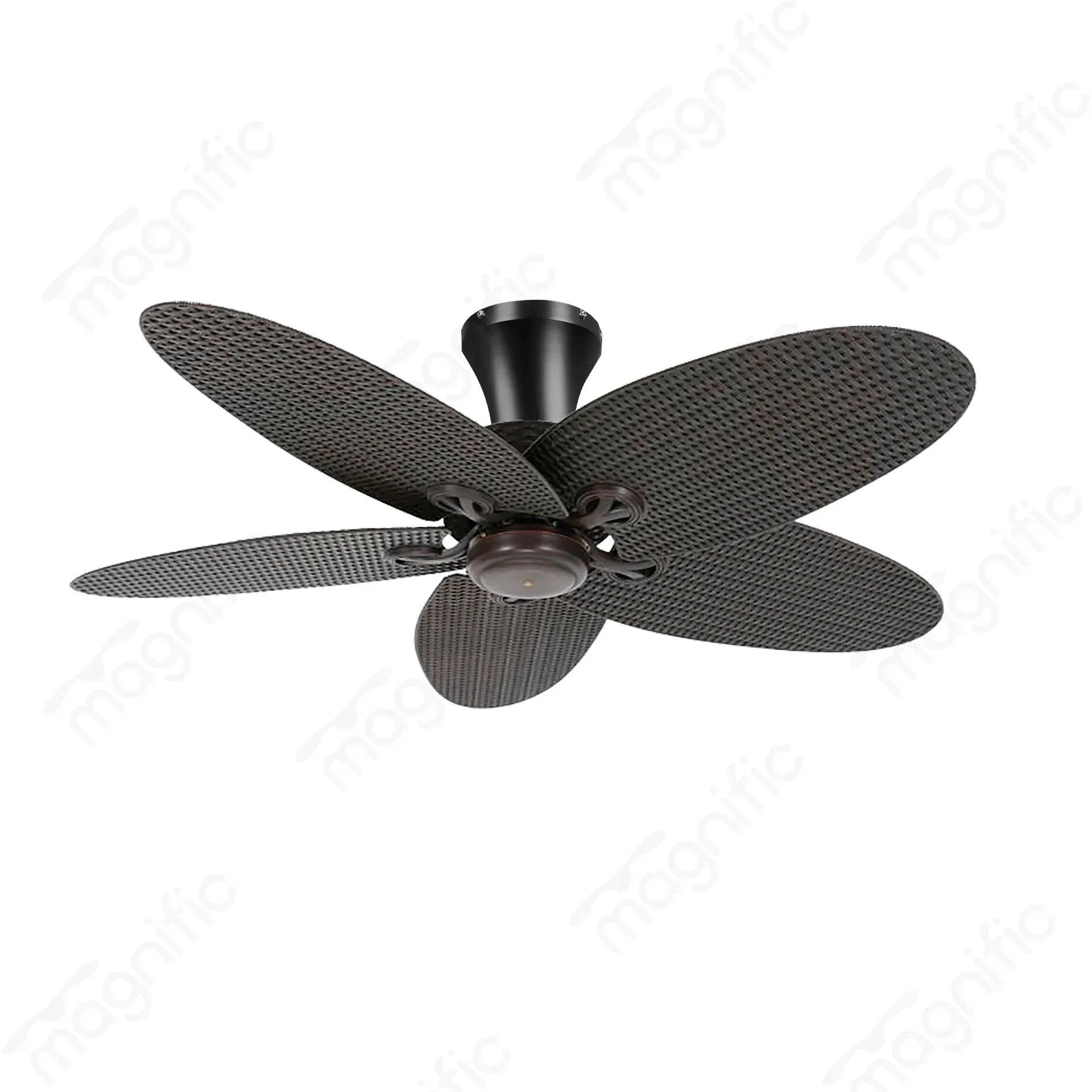 Magnific Classic Hugger – 52″ Low-Profile Ceiling Fan with Rattan Blades - Rattan Grey by Magnific : Colours available: Grey 2 2