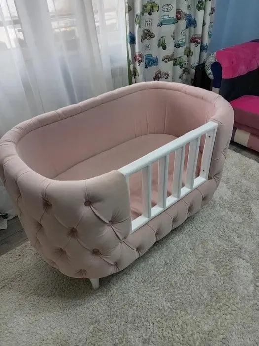 Wooden Twist Wooden Handmade Baby Cot Sleepy Curves Cradle (Beige) 1
