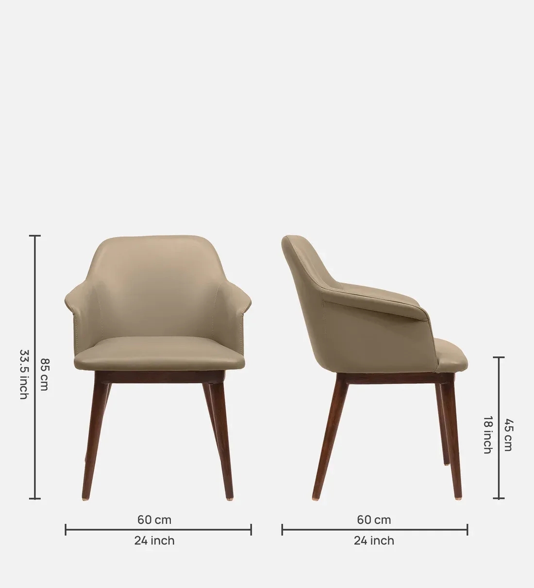 Quito Upholstered Dining Chair - Brown by Pepperfry : Colours available: Brown 2 1