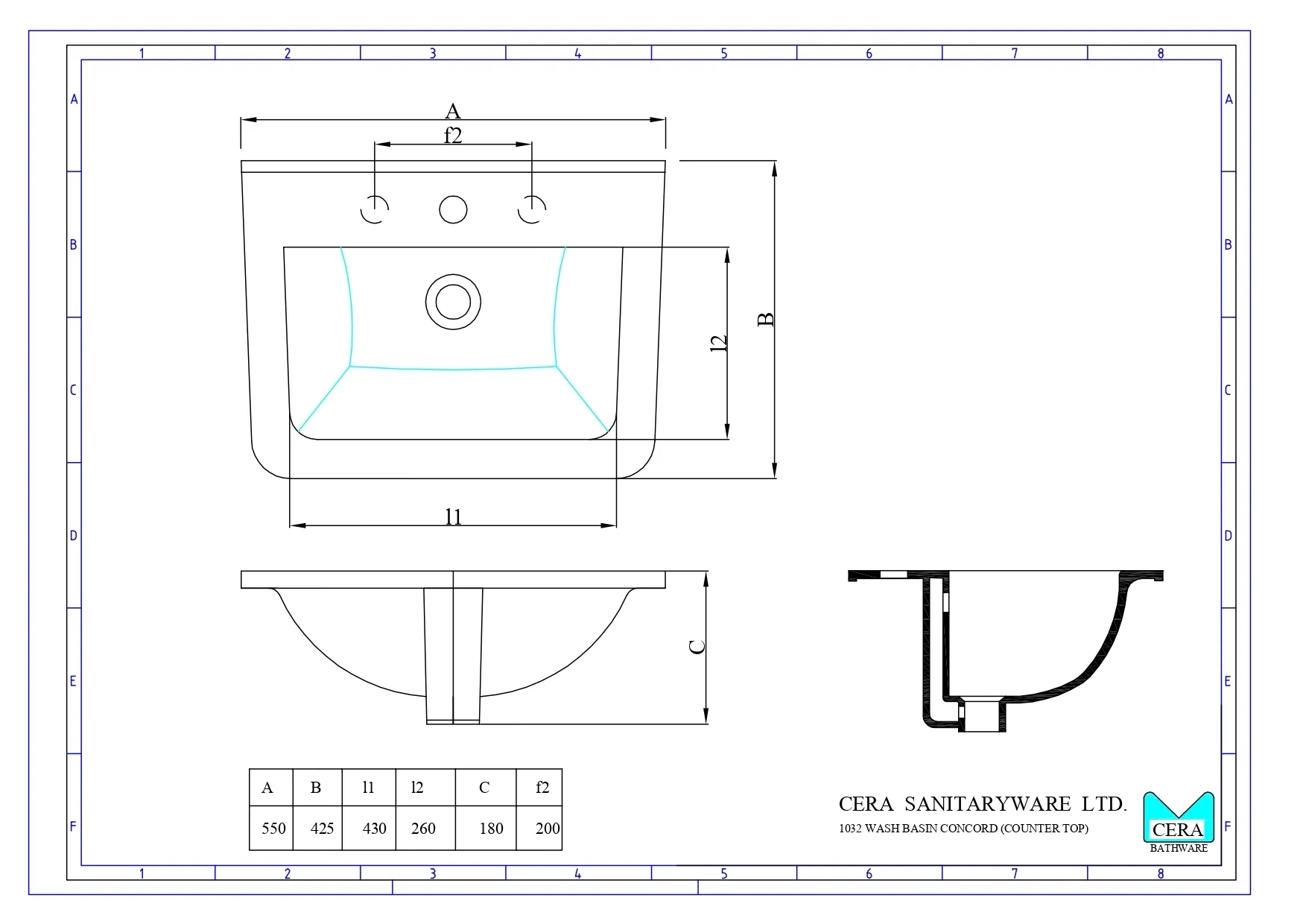Cera Concord Counter Washbasin by Cera : Colours available: White 3 3