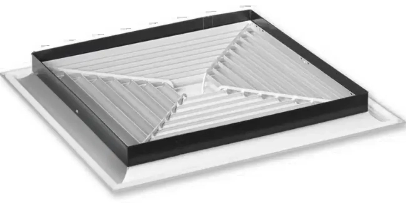 Trox DLQ for Four-Way Horizontal Supply Air Discharge, with Fixed Air Control Blades – Sheet Steel Diffuser Face by Trox 5 5