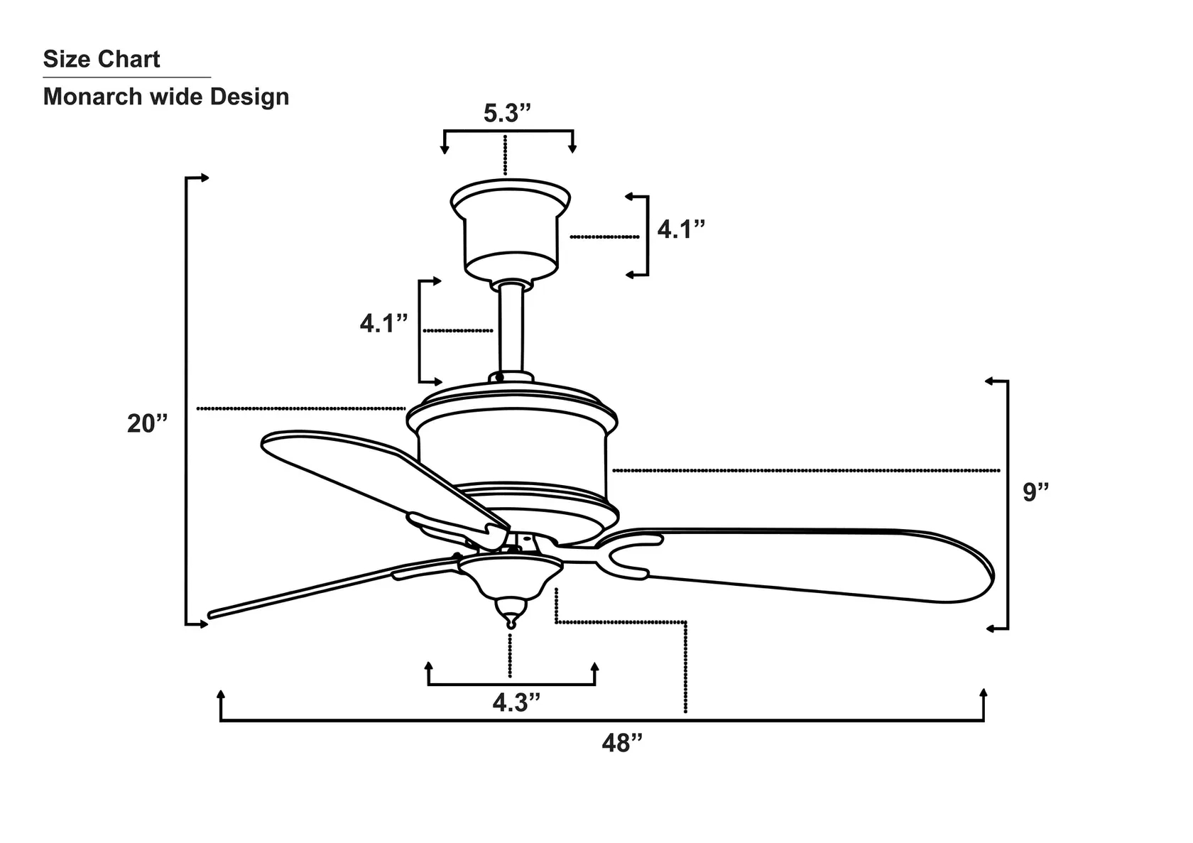 TheFanStudio Monarch Camel Bone Ceiling Fan by The Fan Studio : Colours available: Black 2 5