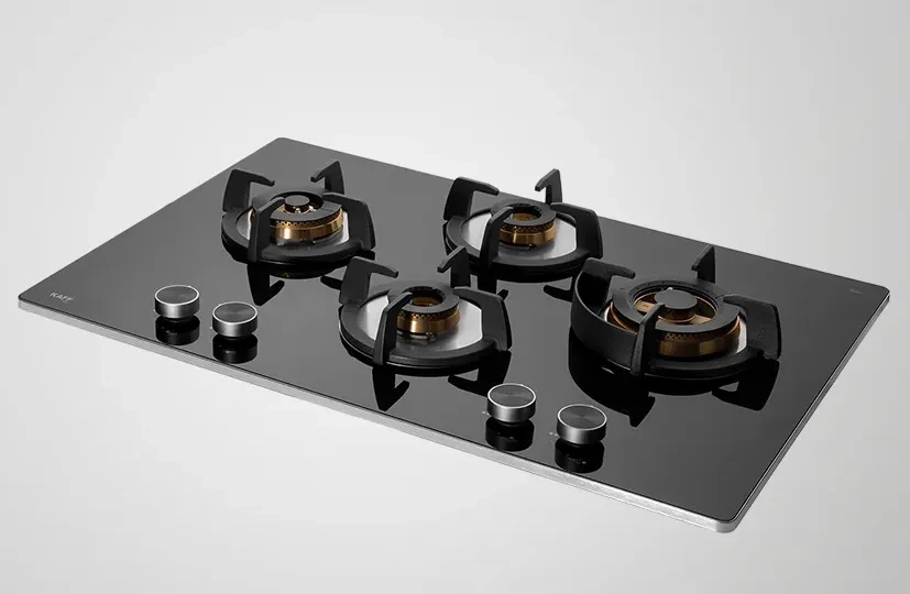 Kaff BLH 784 / BLH 784X- 4 Full Brass Burners Built In Hob, Flame Failure Device, Metal Knobs, Auto Ignition by Kaff : Colours available: Black