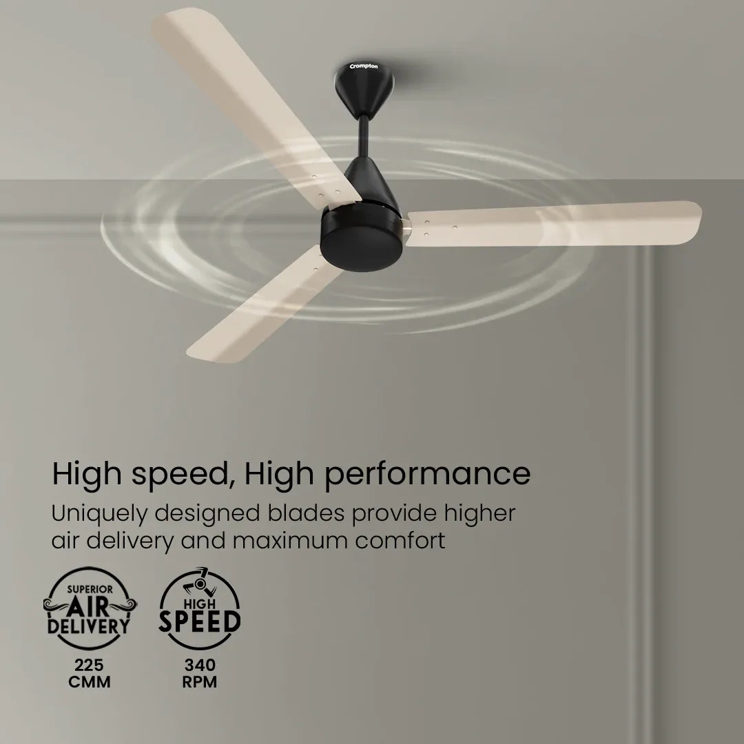 Crompton Energion Cookie BLDC Ceiling Fan -  Ivory Black by Crompton : Colours available: Black, Ivory 14 2