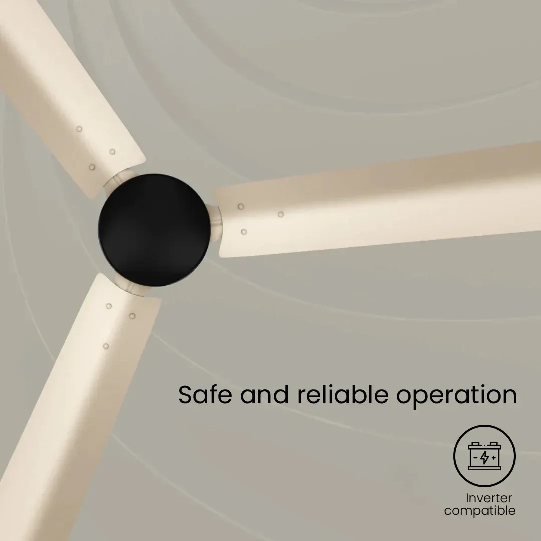 Crompton Energion Cookie BLDC Ceiling Fan -  Ivory Black by Crompton : Colours available: Black, Ivory 15 6