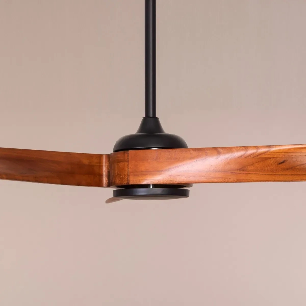 TheWhiteTeak Slipstream (132 cm Span, Black Finish Metal Body, Teak Wood Finish Solid Wood Blades) Ceiling Fan by White Teak : Colours available: Brown 8 9