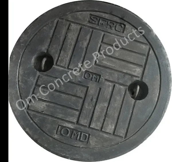 Om Concrete Black Steel Fiber Reinforced Concrete Manhole Cover by Om Concrete : Colours available: Black