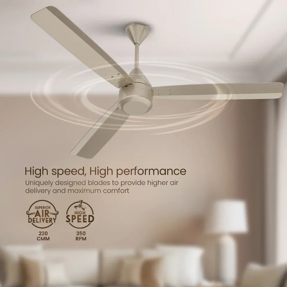 Crompton Energion Groove Remote BLDC Ceiling Fan - Opal White by Crompton : Colours available: White 14 2