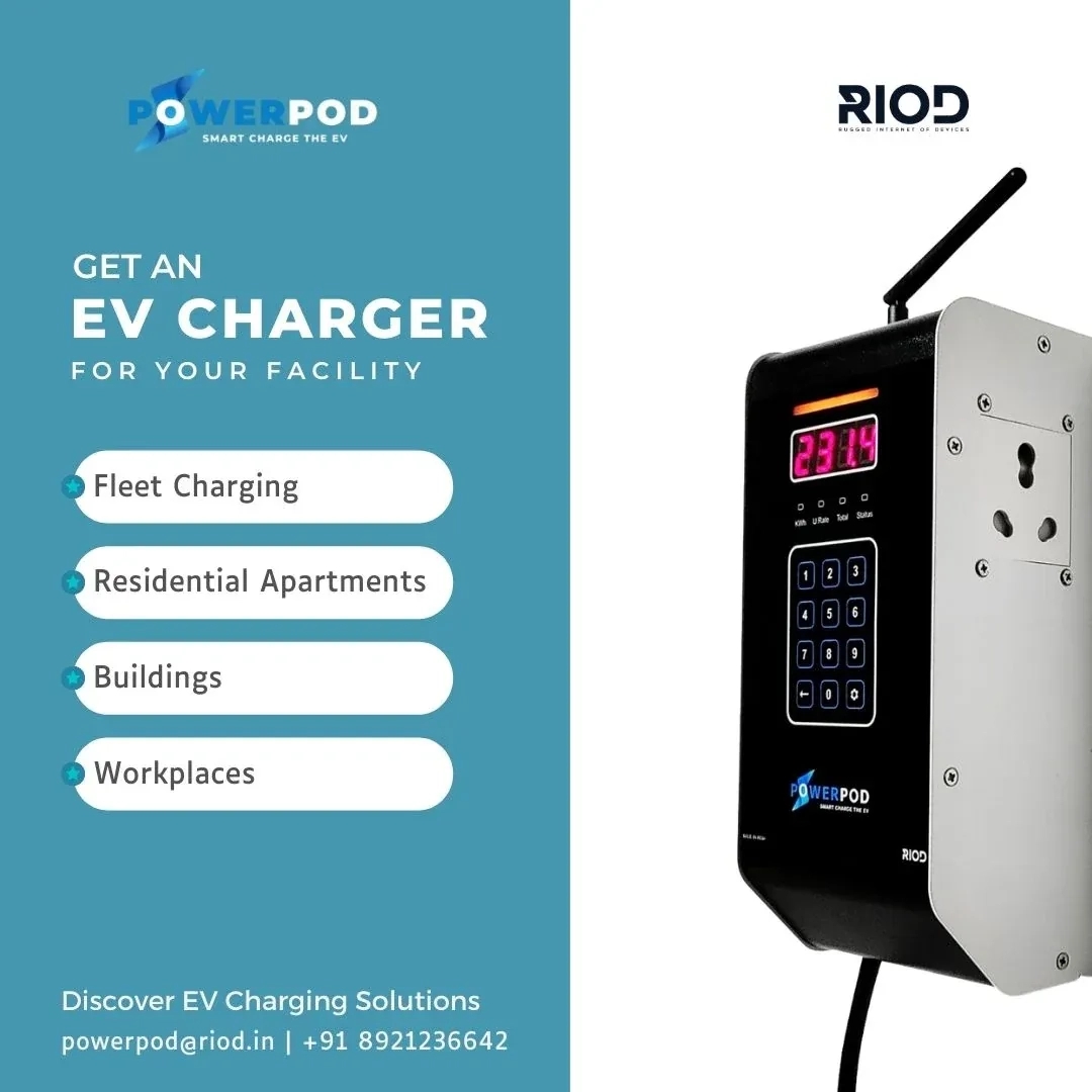Riod EV Charging station PowerPod Home for Personal use by Riod for Multipurpose : Colours available: Black 4 4