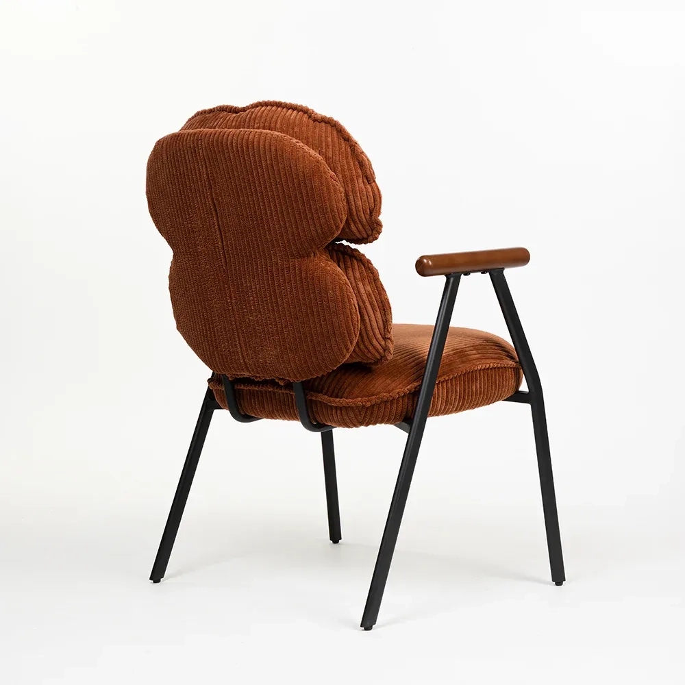 LivingShapes Antho Velvet Dining Chair with Wooden Armrest - Coppery Red by Living Shapes : Colours available: DarkRed 5 5