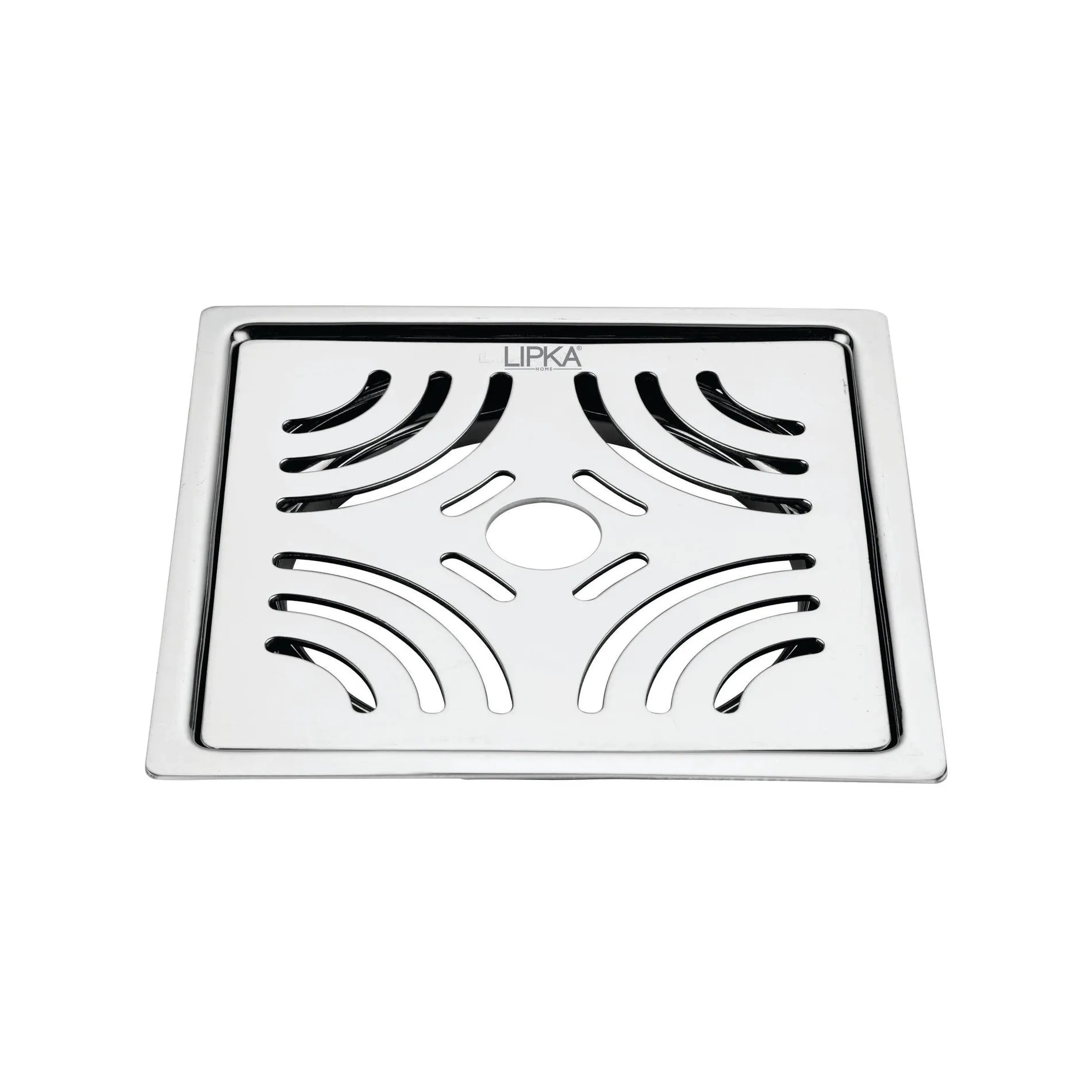 Lipka Gamma Deluxe Square Flat Cut Floor Drain (6 x 6 Inches) with Hole