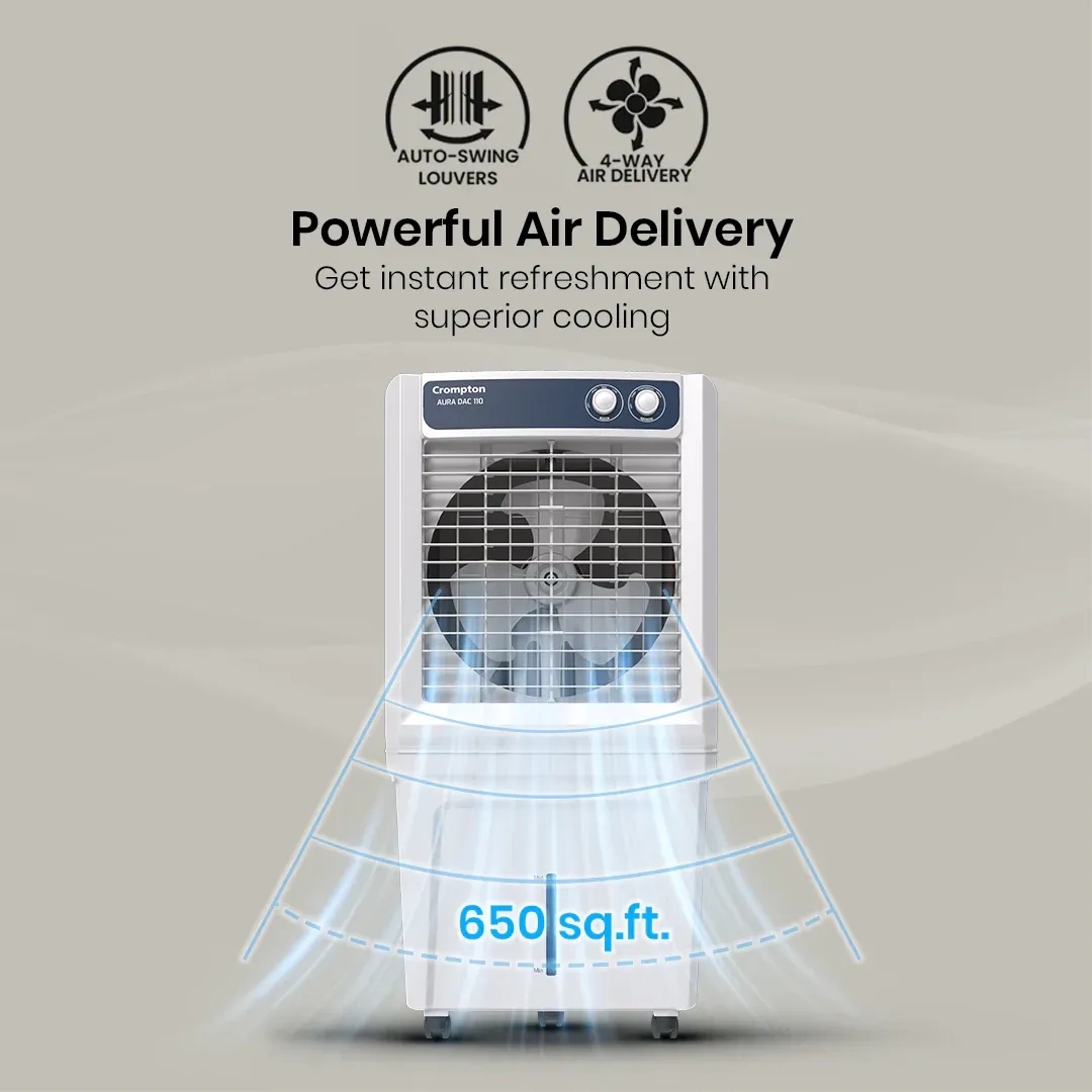Crompton Aura Dac Air Cooler - 110-L by Crompton : Colours available: White, RoyalBlue 11 2