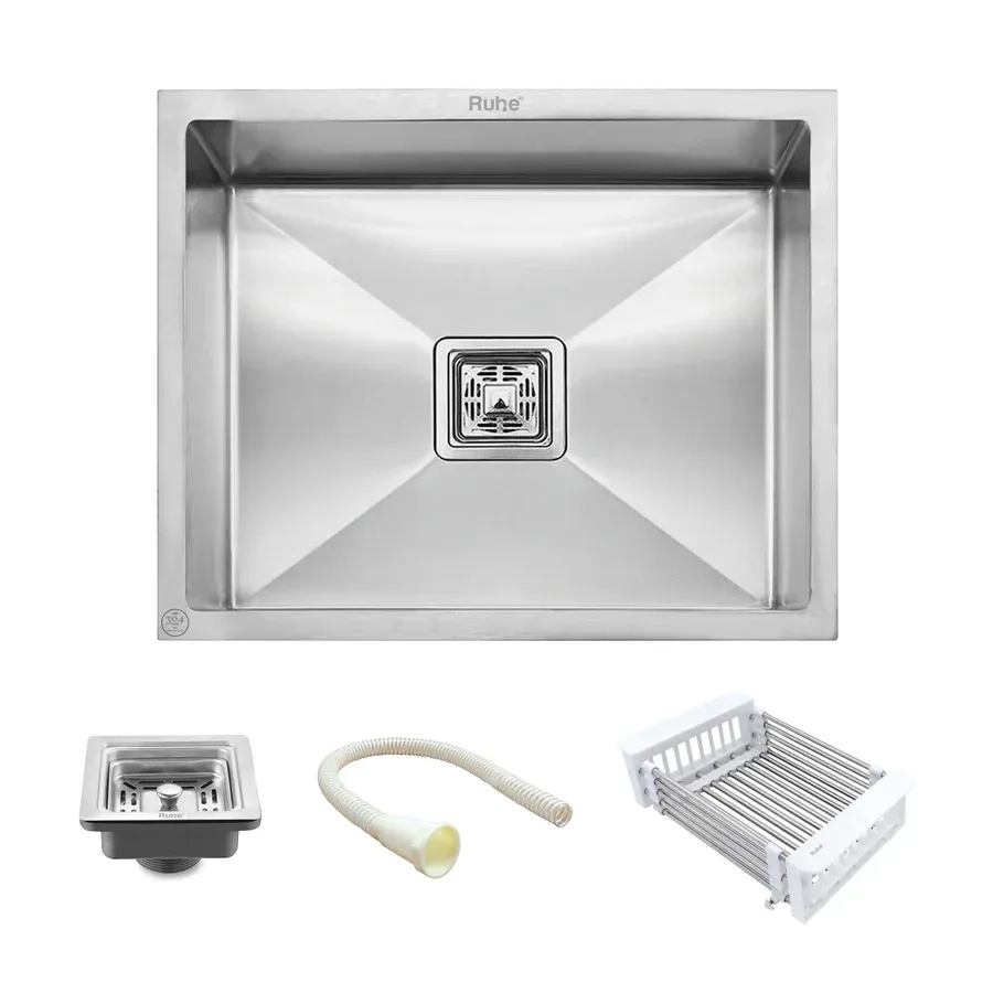 Ruhe Handmade Single Bowl Kitchen Sink - 21 X 18 X 10 Inches by Ruhe : Colours available: Silver 13 1