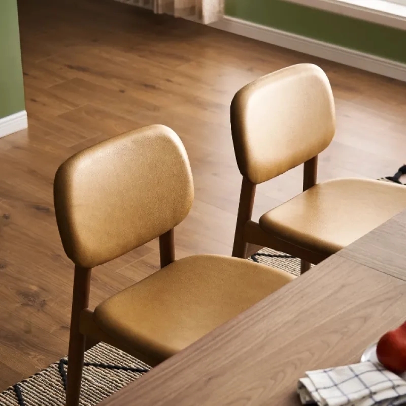Eyedea Living Kelsey Leather Chair, Walnut Stain by Eyedea Living : Colours available: Brown 5 5