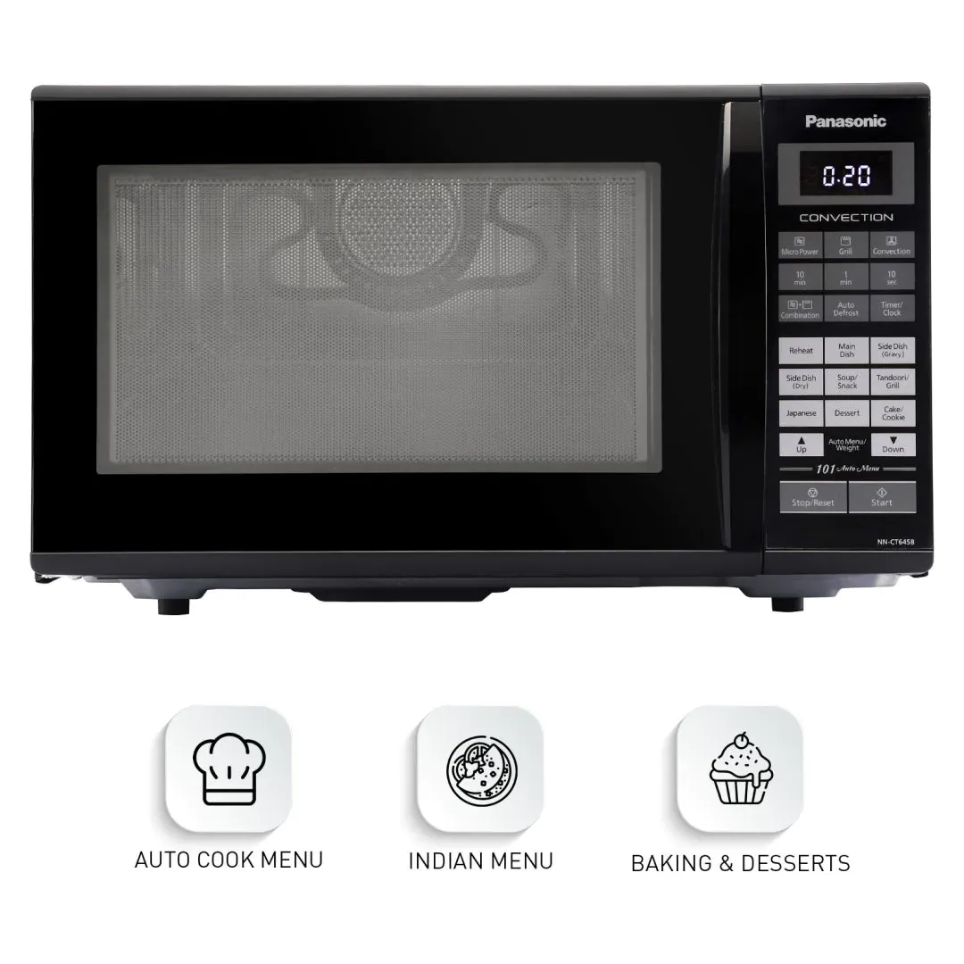 Panasonic 27L Convection Microwave Oven (NN-CT645BFDG, Black Mirror, 360 Heat Wrap, Magic Grill, 101 Auto Cook Menus) by Panasonic : Colours available: Black 5 4