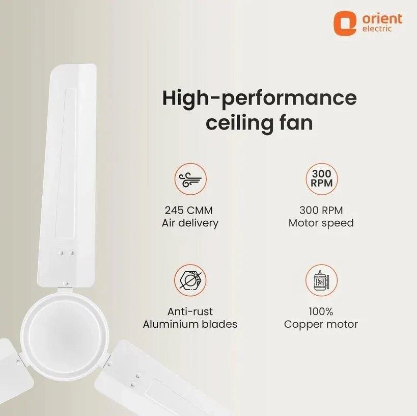 Orient Electric Falcon 400 Ceiling Fan 1400MM White by Orient Electric : Colours available: White 1 5