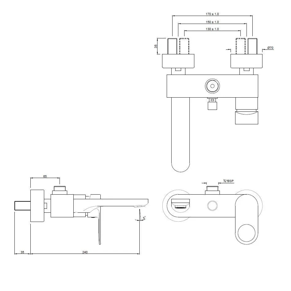 Single Lever Wall Mixer - Graphite - ORP-GRF-10115PM by Jaquar : Colours available: Grey 1 1