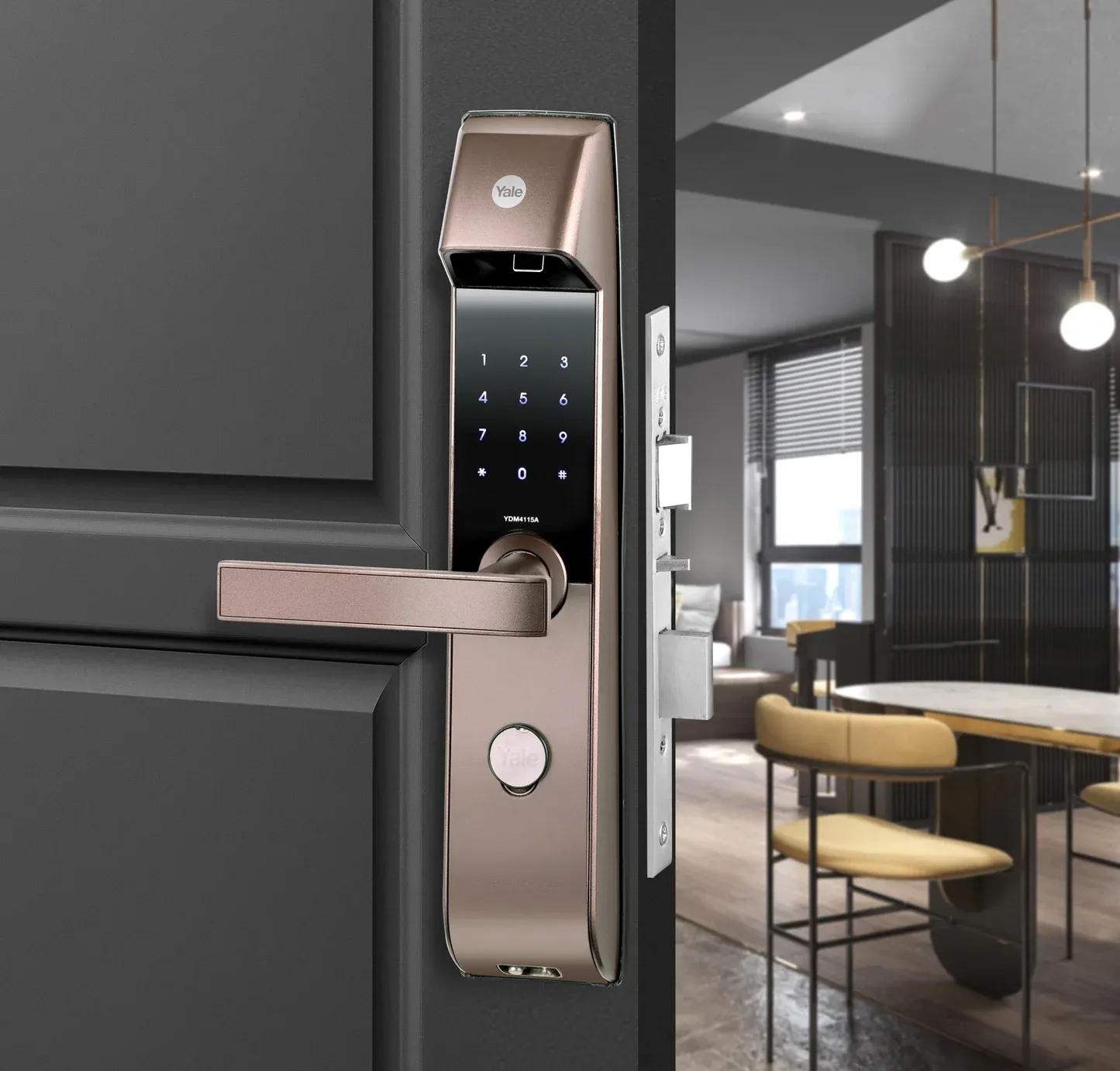 YDM 4115 -A Series Smart Lock with Fingerprint - Bluetooth Module and Wifi Connect Bridge by Yale : Colours available: Brown 3 1