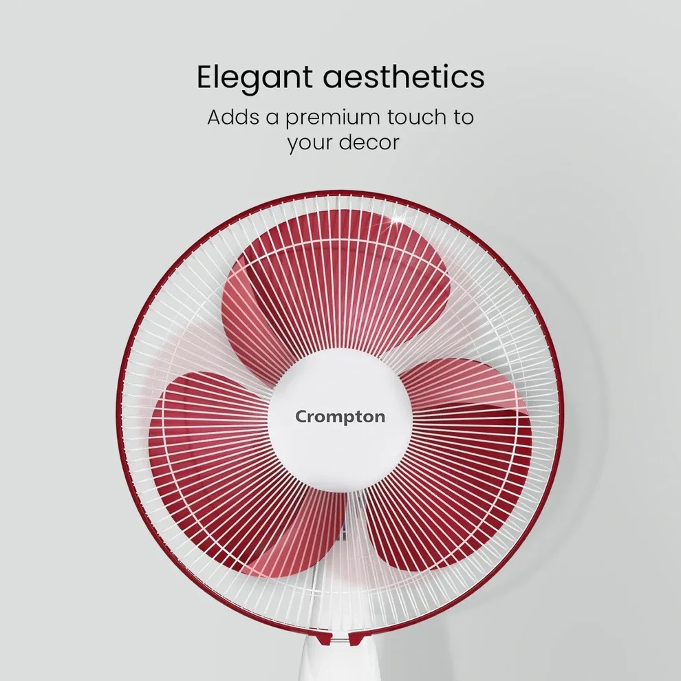 Crompton Hiflo Neo Table Fan - Crimson Red by Crompton : Colours available: Red 18 3