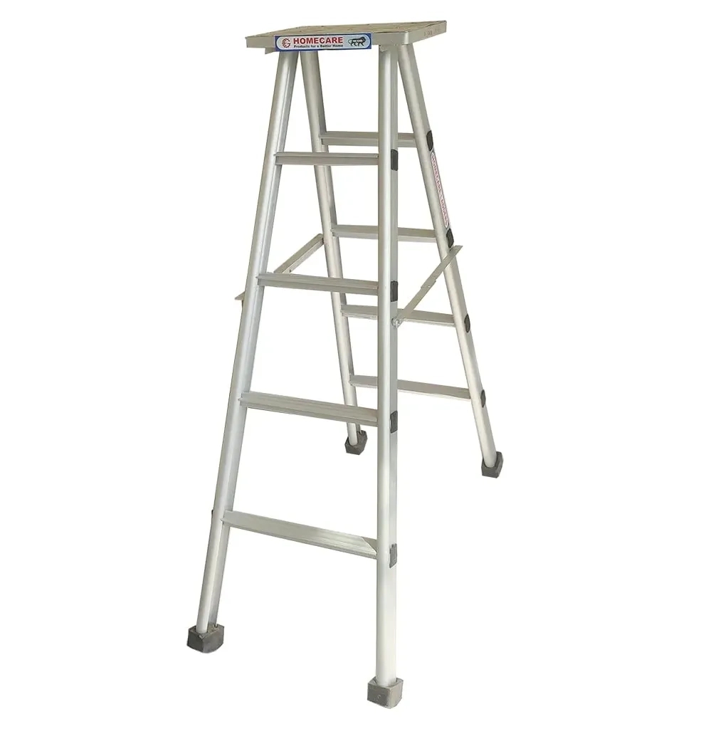 Gagan Aluminum Folding Ladder A-Type 5 Feet by Gagan Enterprises for Multipurpose : Colours available: Chrome 3 2