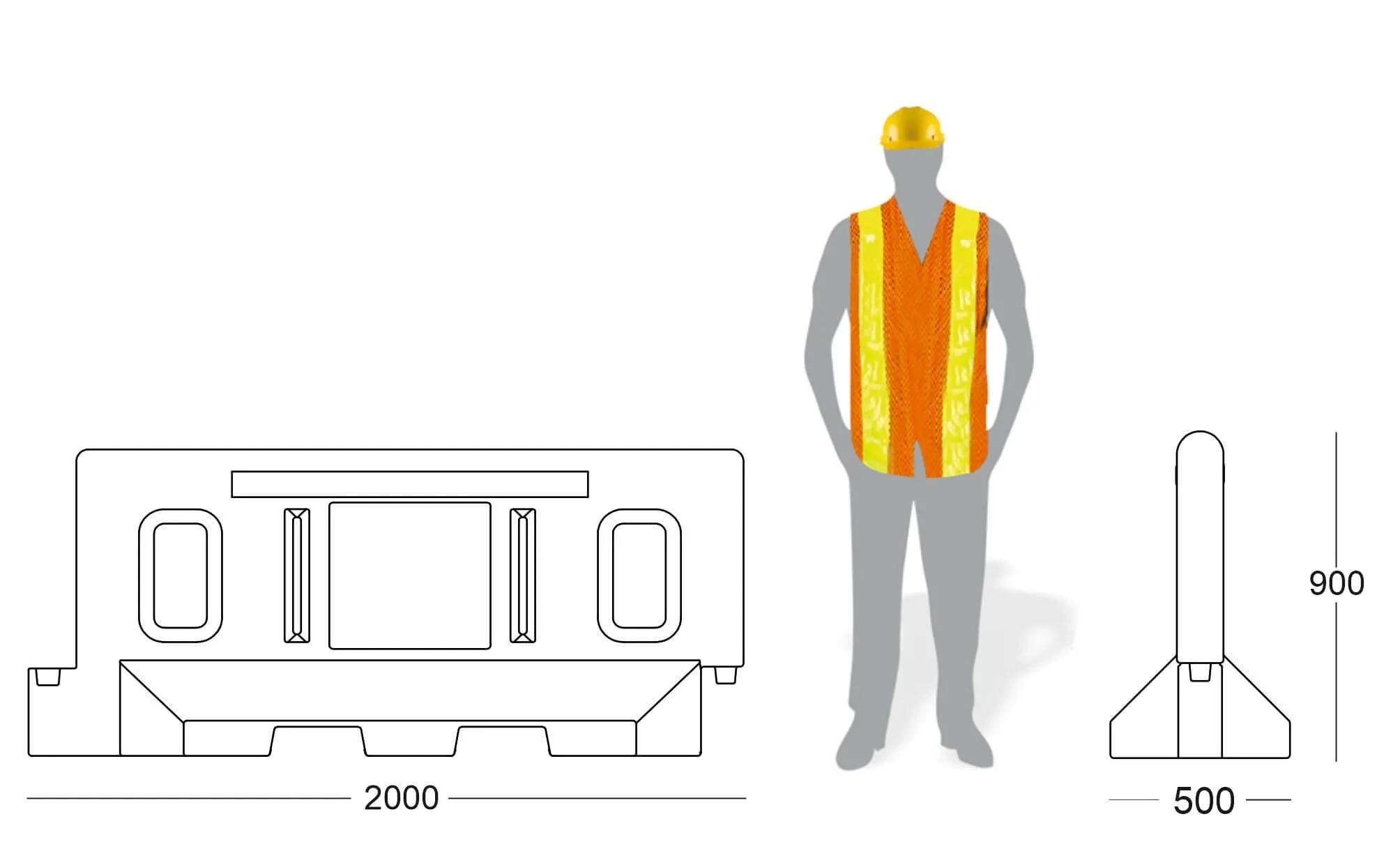 Frontier Dominator Road Safety Barrier by Frontier for Roads : Colours available: White, Red 7 7