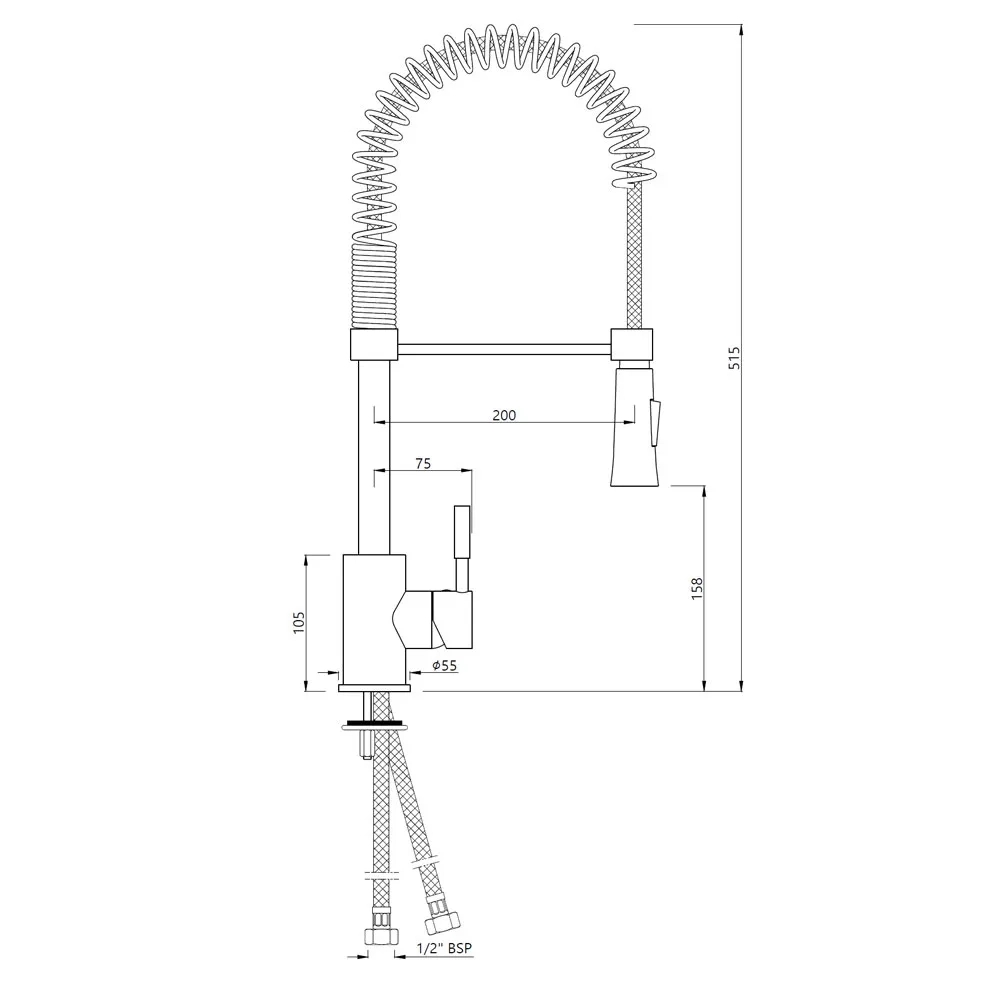 Artize Flo2 Single Lever Spring Pulldown Sink Mixer - Chrome 1