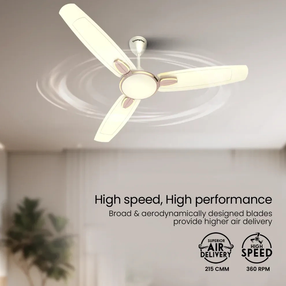Crompton High Speed Java | Star Rated Ceiling Fan - Pearl Ivory by Crompton : Colours available: Ivory 5 3