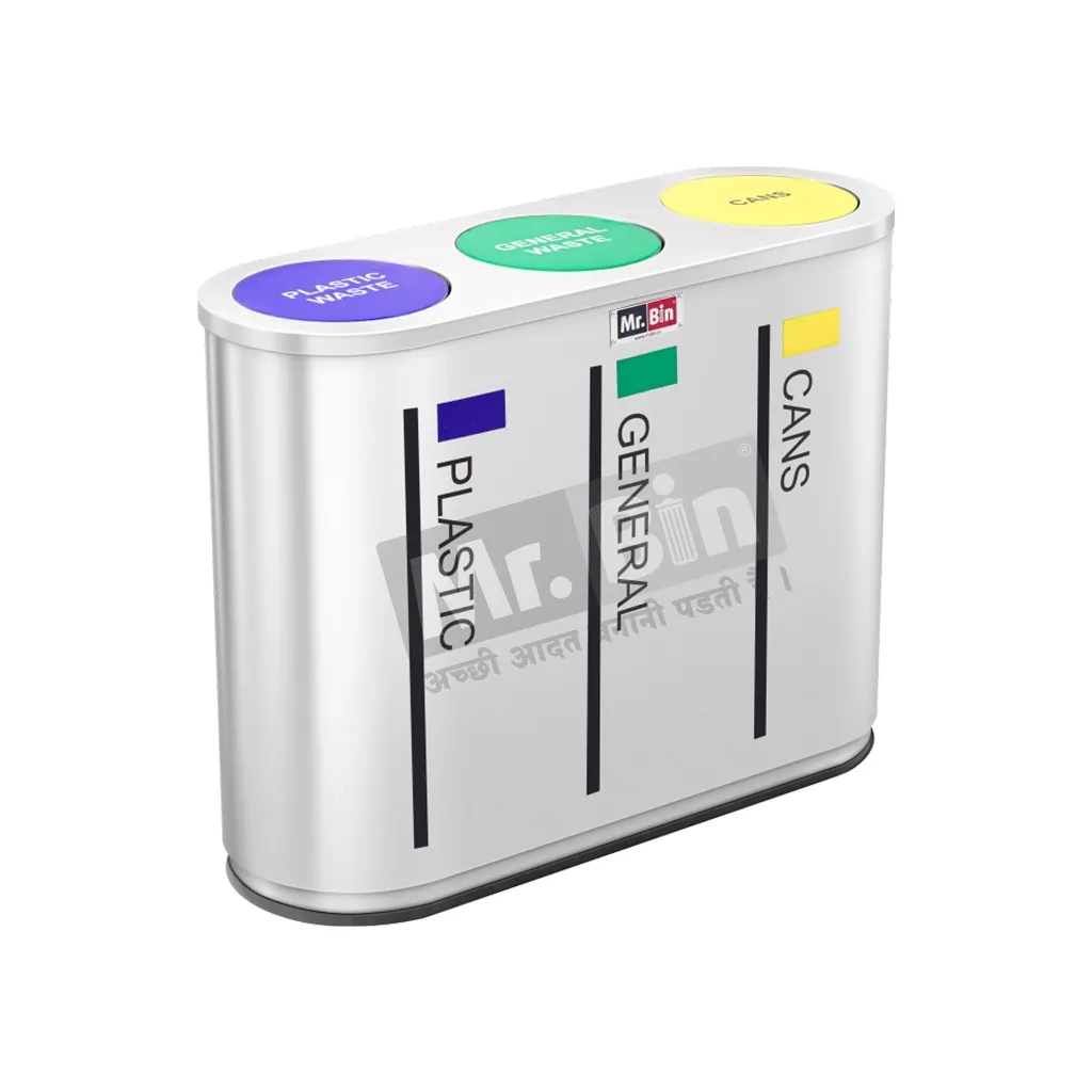 Mr SS Trio Bin by Mr. Bin : Colours available: Silver 3 1