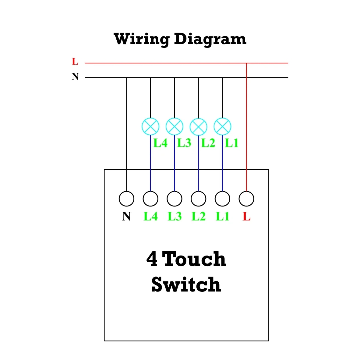 Homemate Wi-Fi 4 Gang Smart Touch Switch - White by Homemate : Colours available: White 8 3