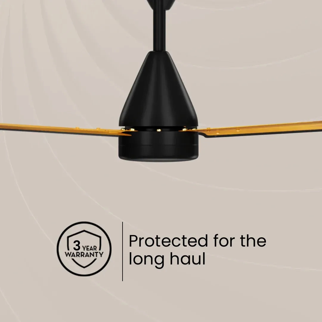 Crompton Energion Cookie BLDC Ceiling Fan - Light Pine Wood by Crompton : Colours available: Black, Goldenrod 2 5