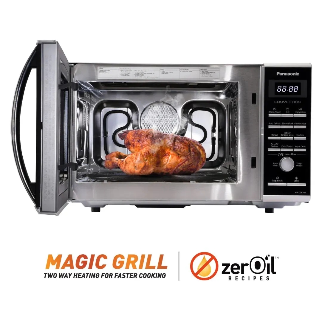 Panasonic 27L Convection Microwave Oven (NN-CD674MFDG, Silver, Rotisserie, Crispy Tawa, Magic Grill, Zero Oil Recipes) by Panasonic : Colours available: Grey 9 4