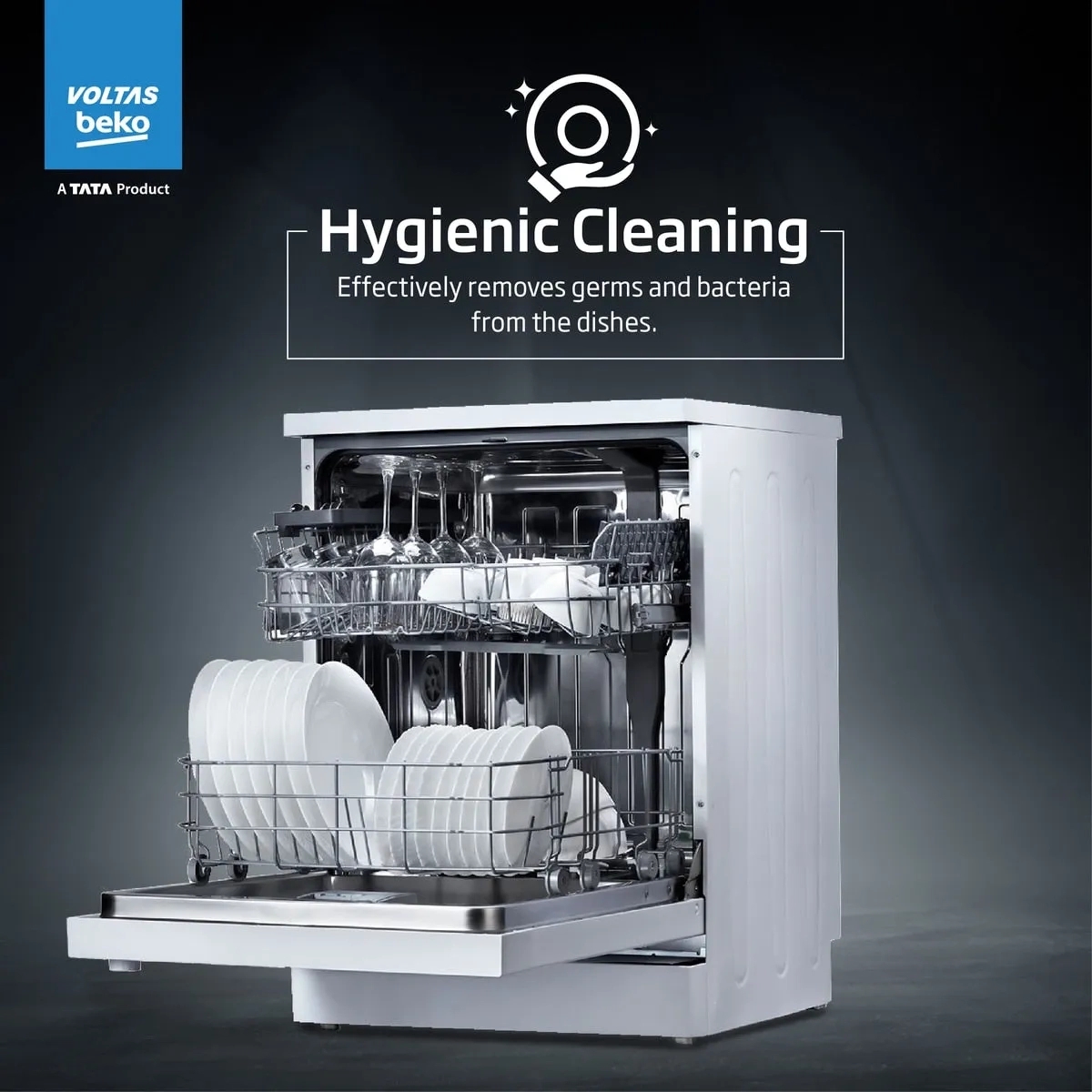 Voltas 14PS Full Size Dishwasher -  Free Standing by Voltas : Colours available: Silver 4 3