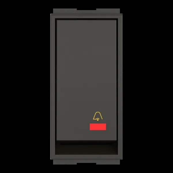 GM Modular 6AX AER9 Bell Push Switch With Indicator (LED) AA 1 435 - Graphite Magnesia by GM Modular : Colours available: DimGray