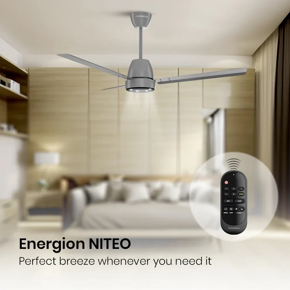 Crompton Energion NITEO BLDC Ceiling Fan - Matt Grey by Crompton : Colours available: Grey 2 1