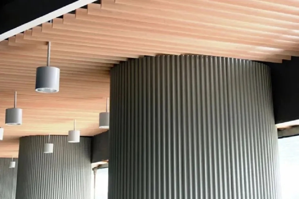 Credence Wood baffle Ceiling by Credence : Colours available: Brown 1 1