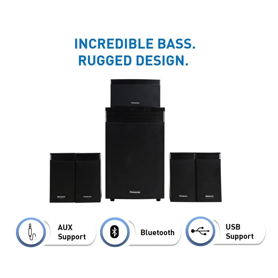 Panasonic SC-HT550GW-K 150 W Bluetooth Home Theatre (Black, 5.1 Channel) by Panasonic : Colours available: Black