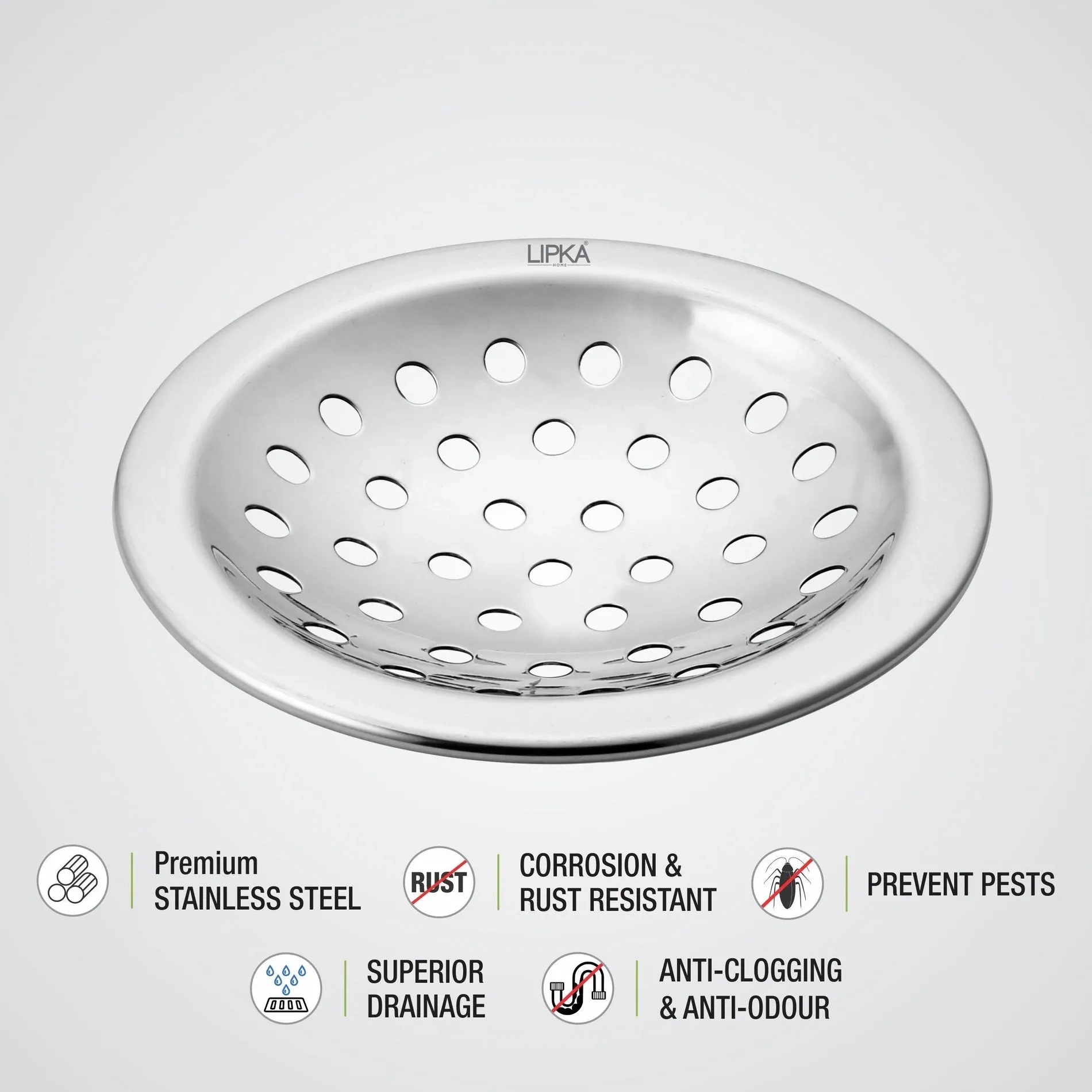 Lipka Heavy Snow Round Floor Drain (5 inches) 2