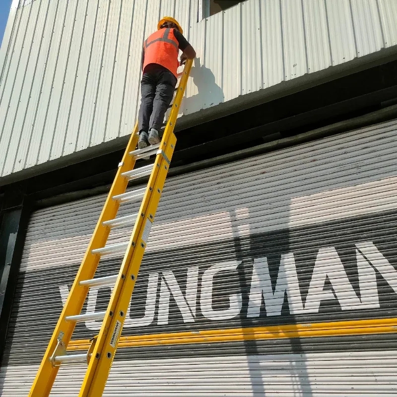 Youngman Y-Access FRP Fiberglass Extension Ladder 8381 by Y Equipment Services : Colours available: Yellow 9 5