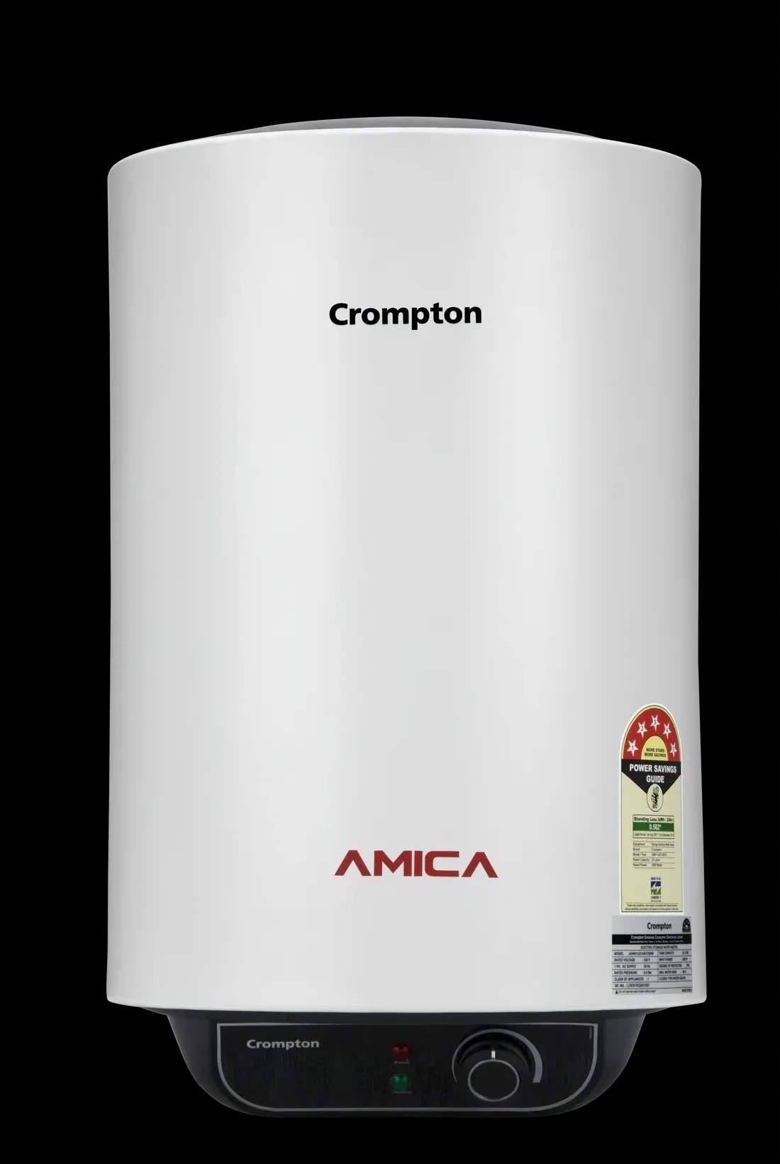 Crompton Amica Classic, 2000W Rated Storage Water Heater - 25-L by Crompton : Colours available: White