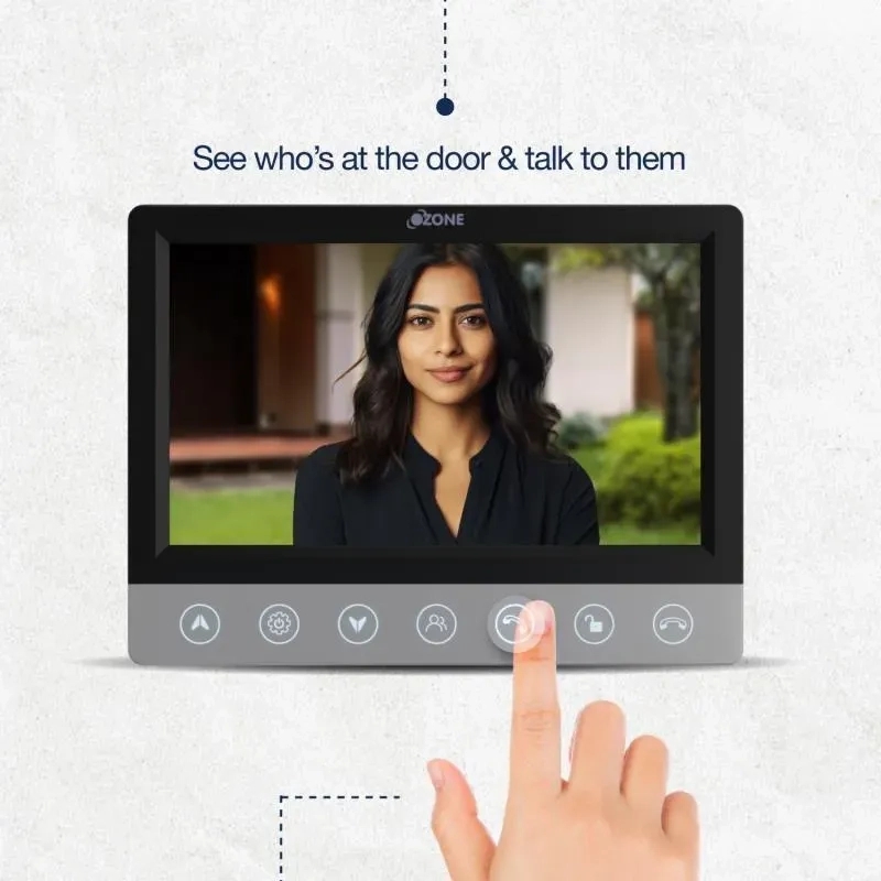 Ozone Smart Wi-Fi External Lock and Video Door Phone Combo by Ozone for Entrance : Colours available: Black 9 6