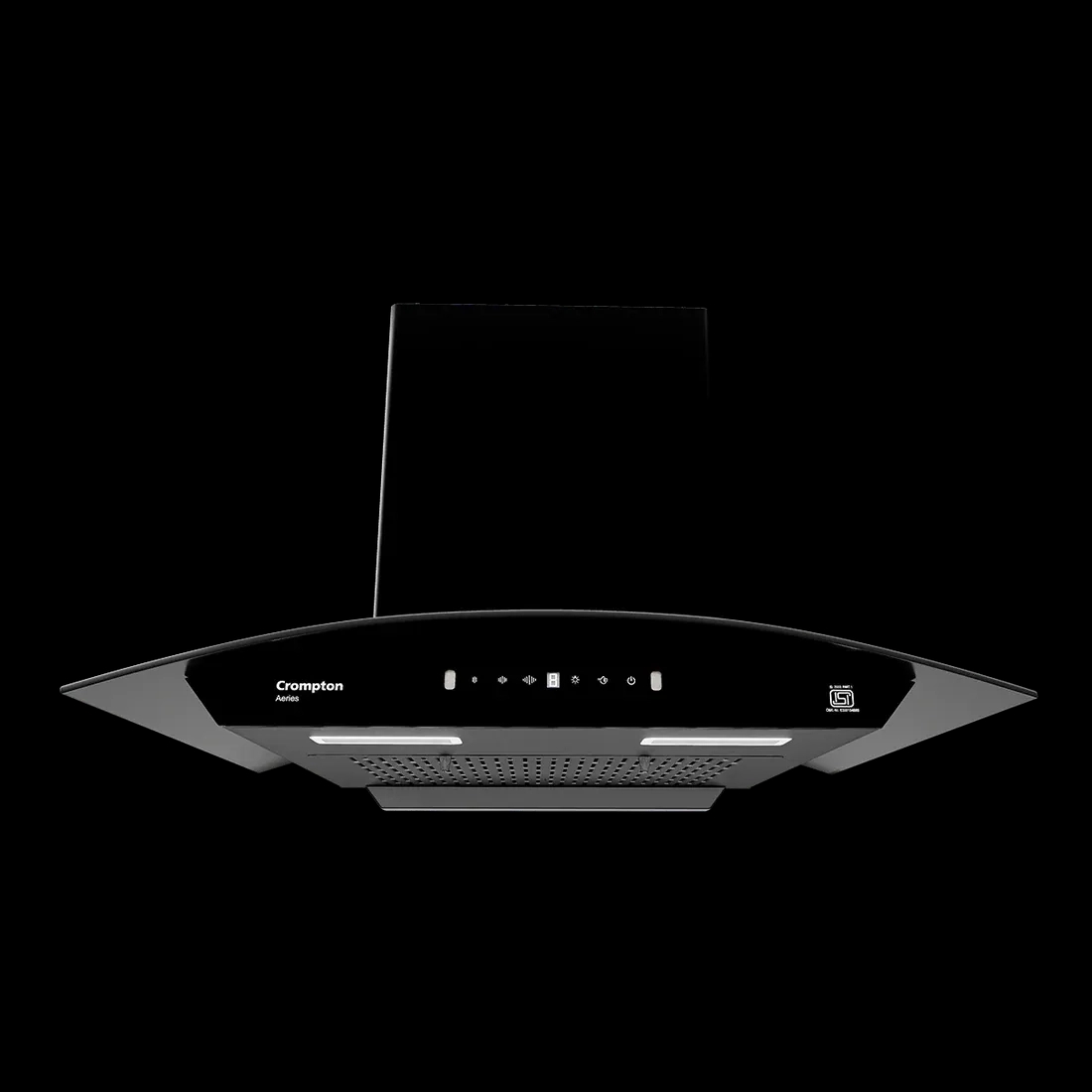Crompton Aeries Curv Filterless Ind Chimney 60cm by Crompton : Colours available: Black